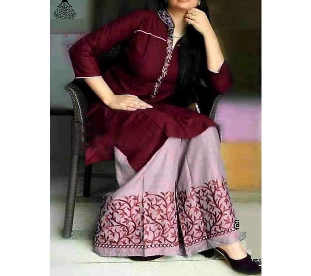 Linen Kurti and palazzo  set 