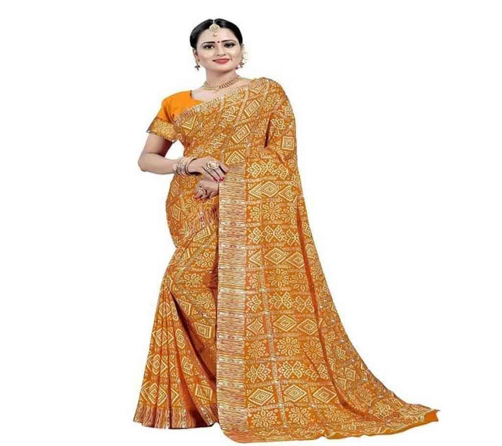 128 smg Indian Chundri Silk Sharee  with blouse piece for women 
