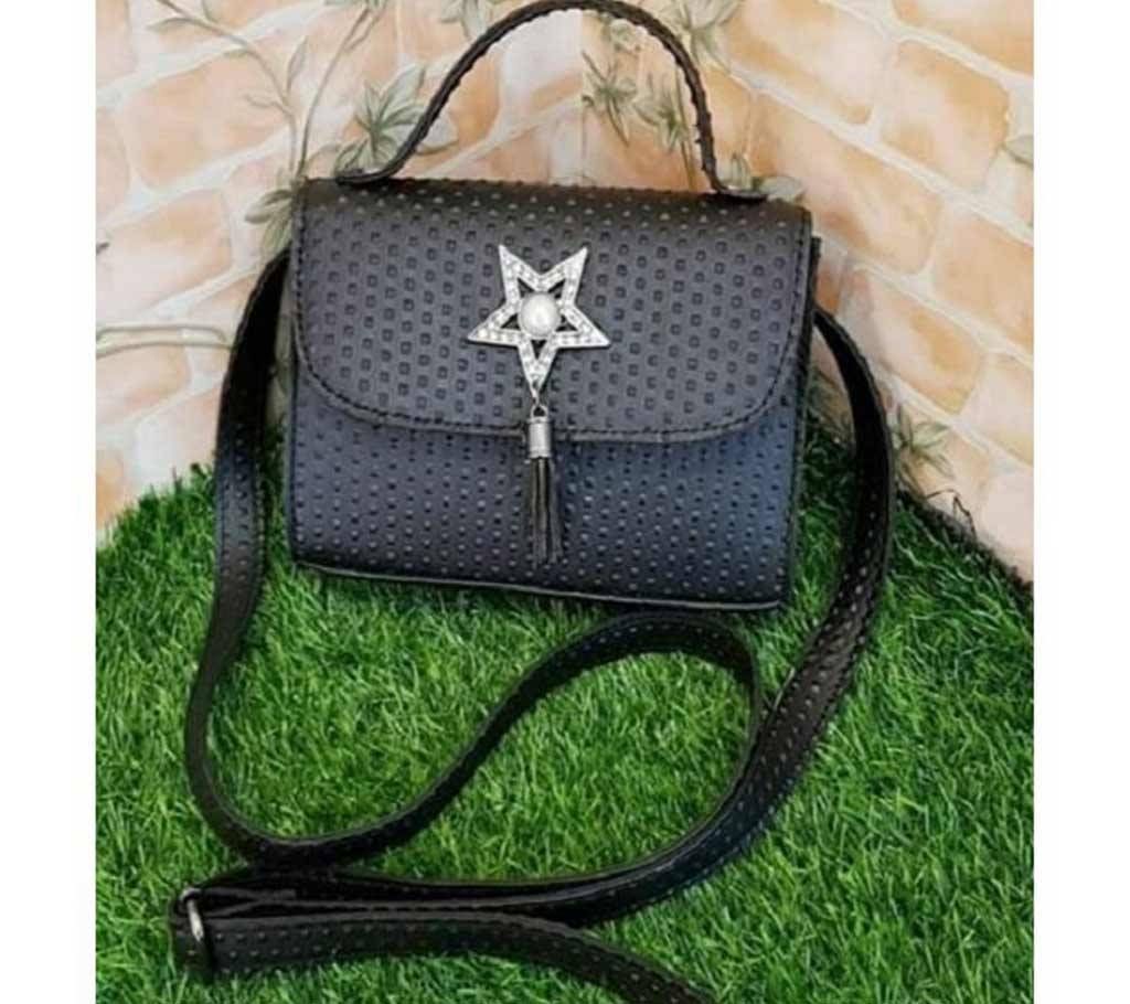 Black Color PU Leather Cross body Shoulder Purse