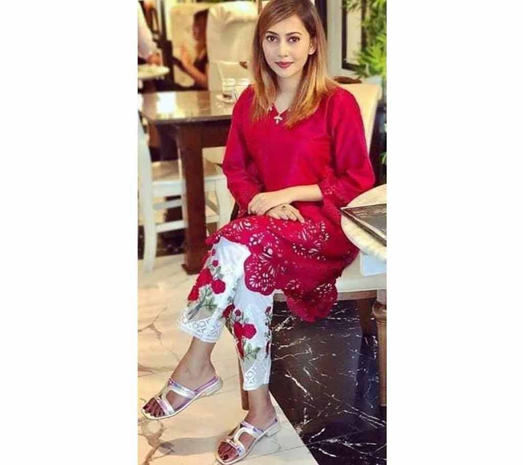 Unstitched PAKISTANI LASAR CUT TWO PIECE SALWAR KAMEEZ-23