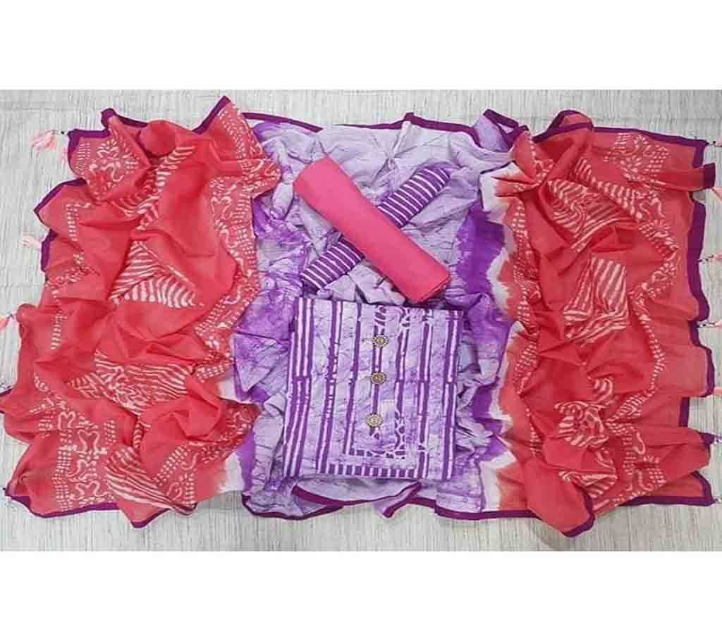 Bexi Voil Leach Vegetable Batik Three Piece For Women-14