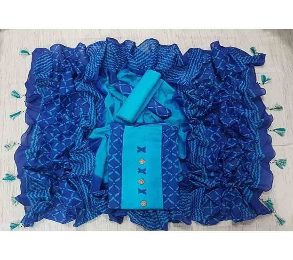 Unstitched Bexi Voil Leach Vegetable Batik Three Piece For Women-16