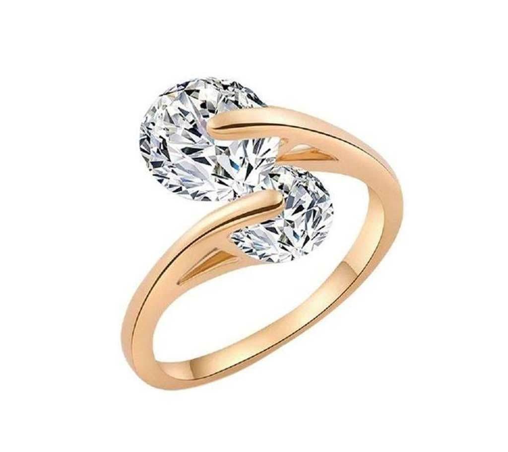 Gold Plated Twin Zircon Finger ring