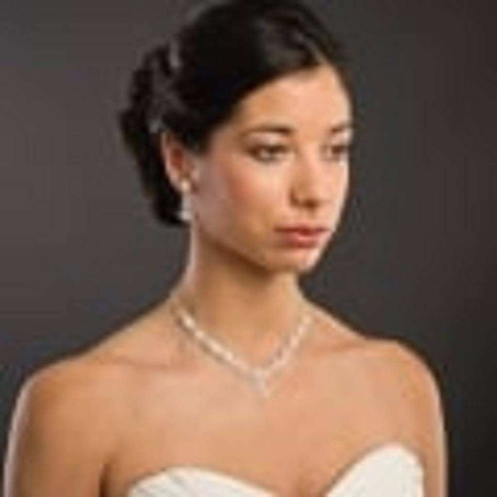 silver plated stone setting Ladies necklace set 