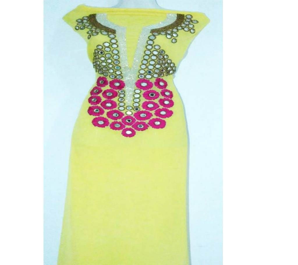 karchupi work unstitched single georgette kamiz