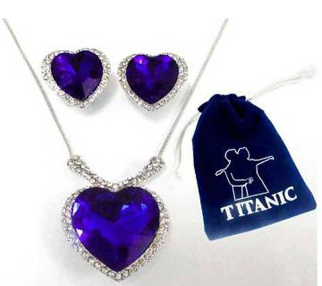 Titanic Heart Shaped Pendant With Earring