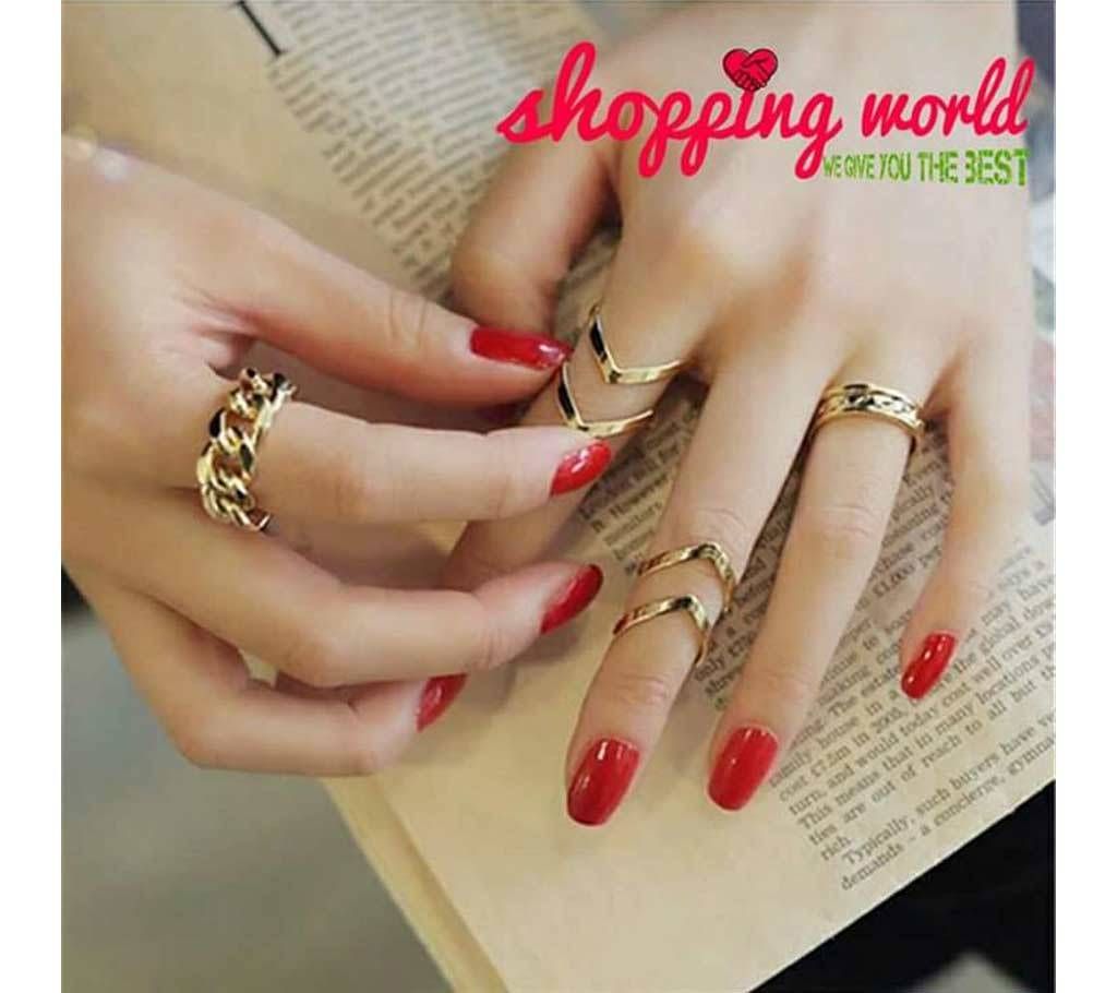 Zinc Alloy Finger Ring Set
