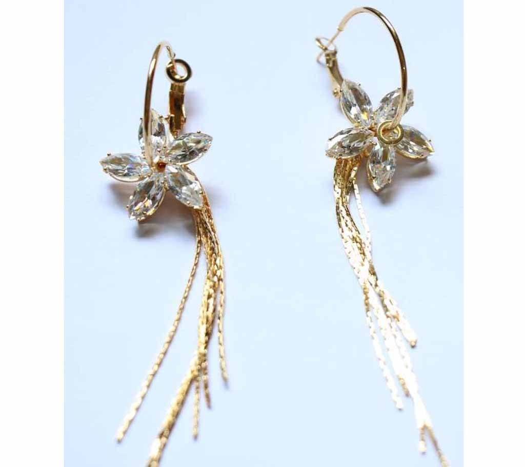 Gold Plated Designer Leaf Ear Rings