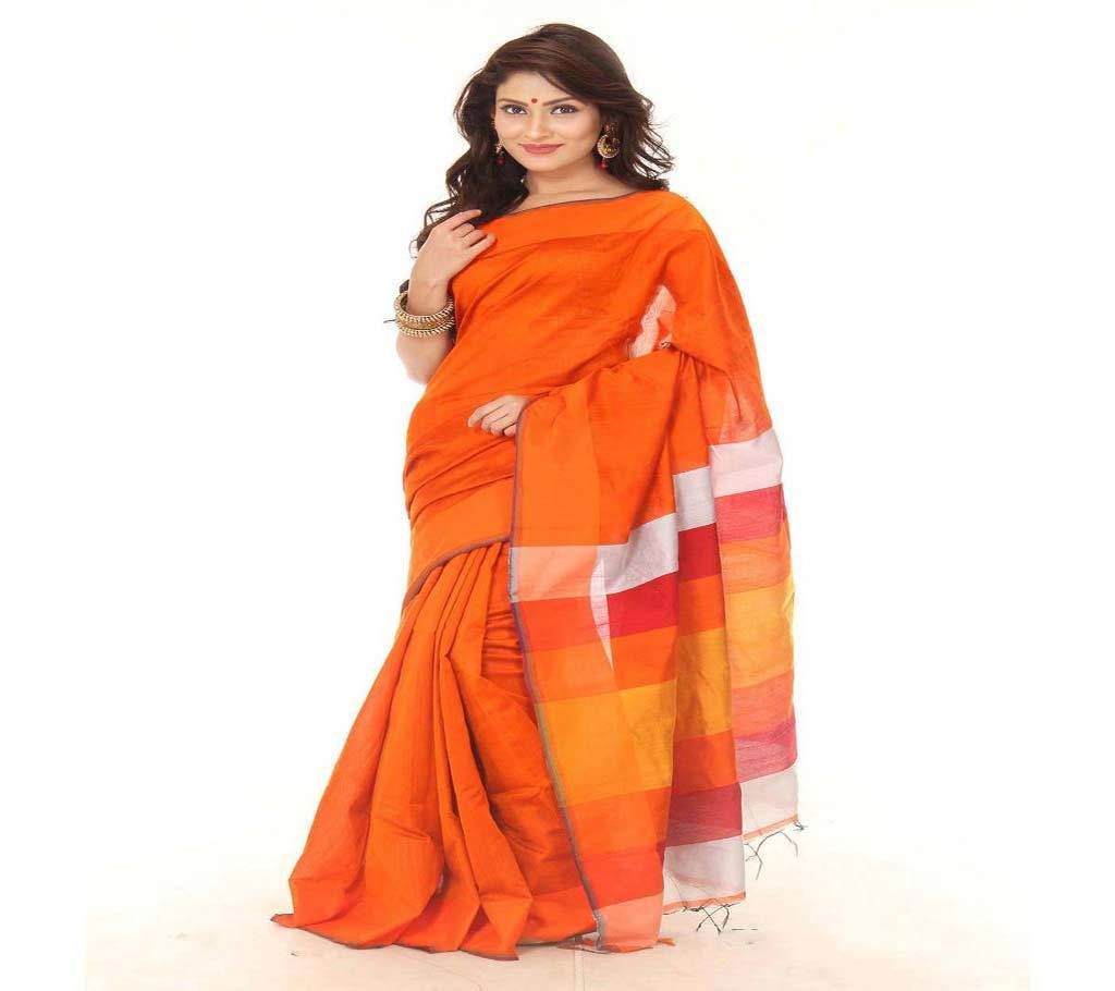 Orange Tosor Silk Saree For Women