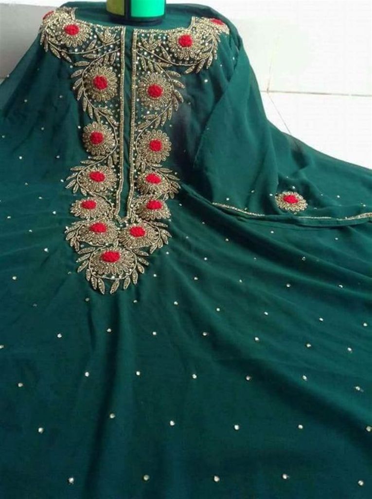 Unstitched karchupi work 