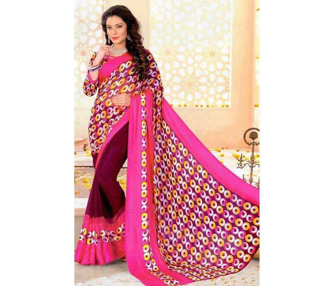 Indian Chiffon Silk Saree With Blouse Piece