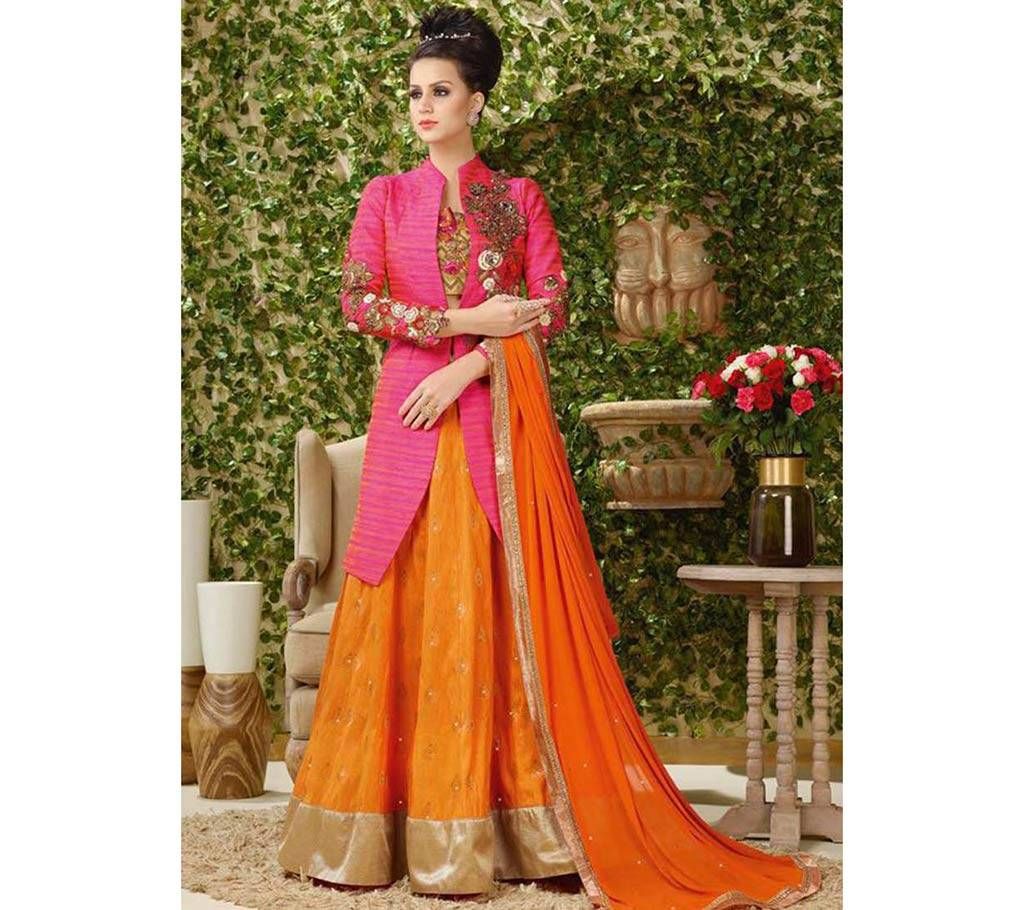 Indian semi stithced anarkoli Georgette dress-copy 