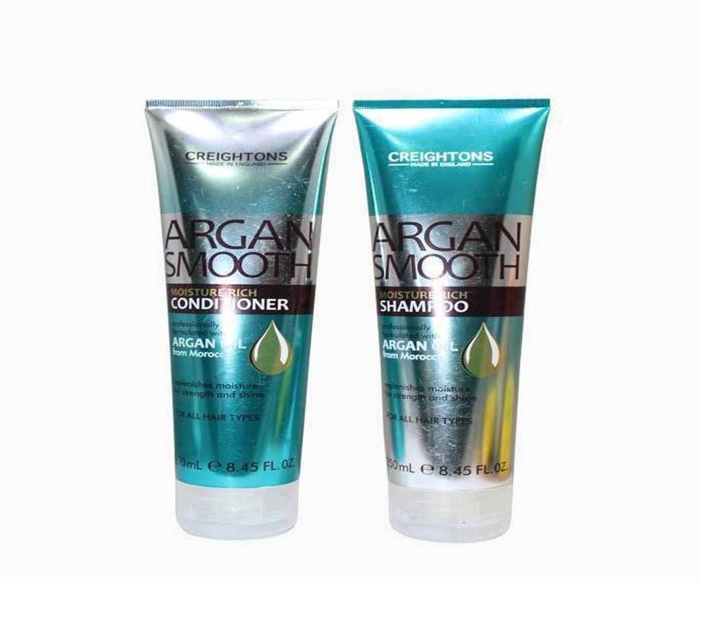 Argon smooth moisture rice shampoo and conditioner 250ml UK