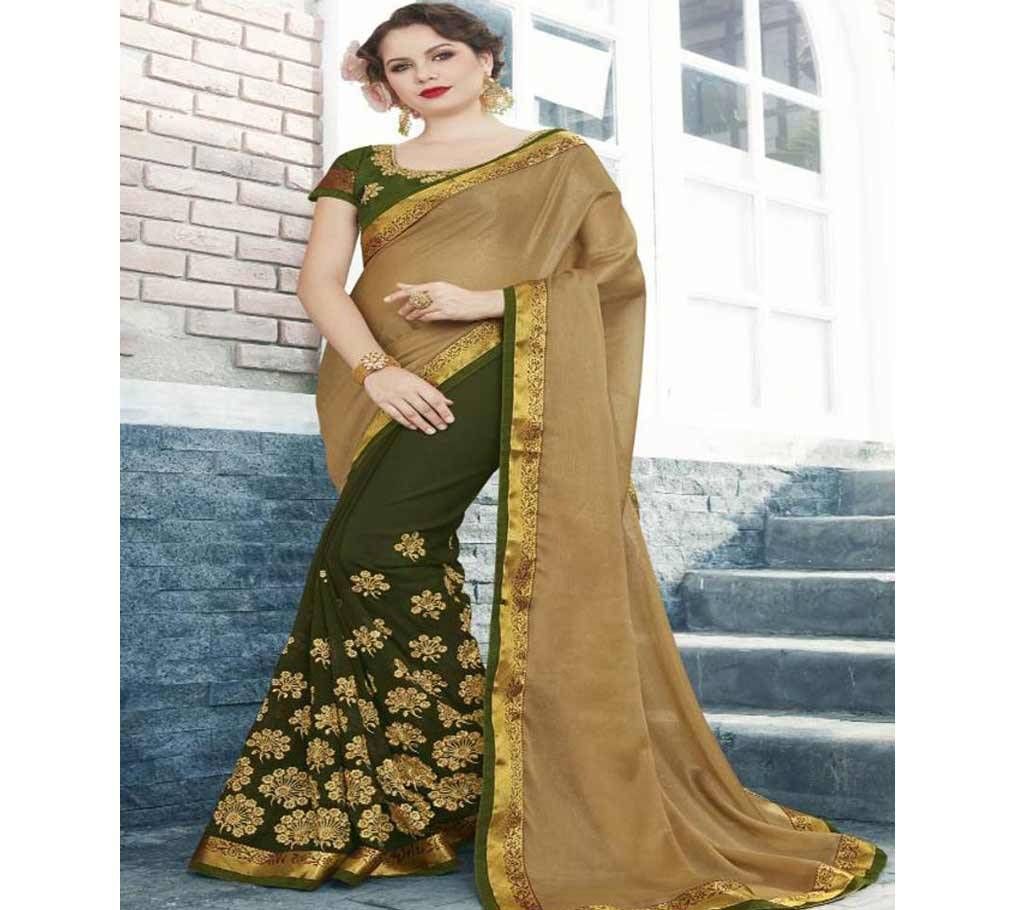 Georgette and embroidery work saree nsc-710