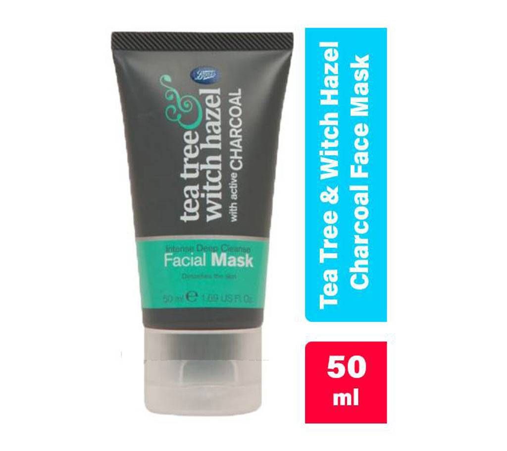 Tea Tree and Witch Hazel Charcoal Face Mask large 50ml UK