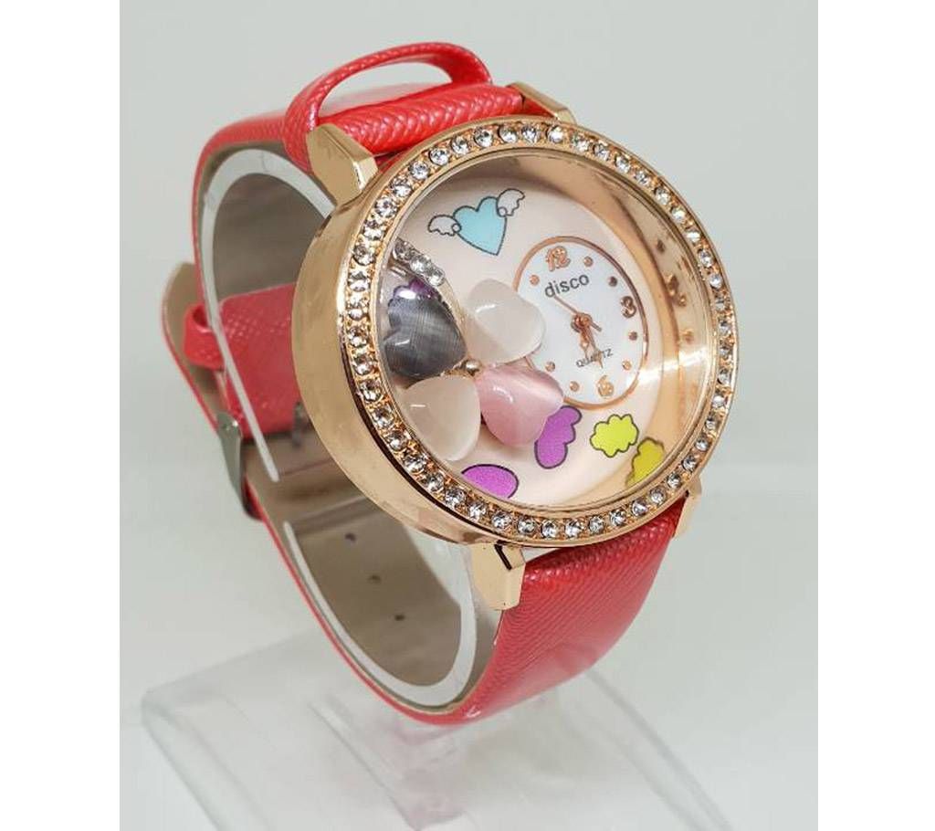 Leather belt ladies wrist watch