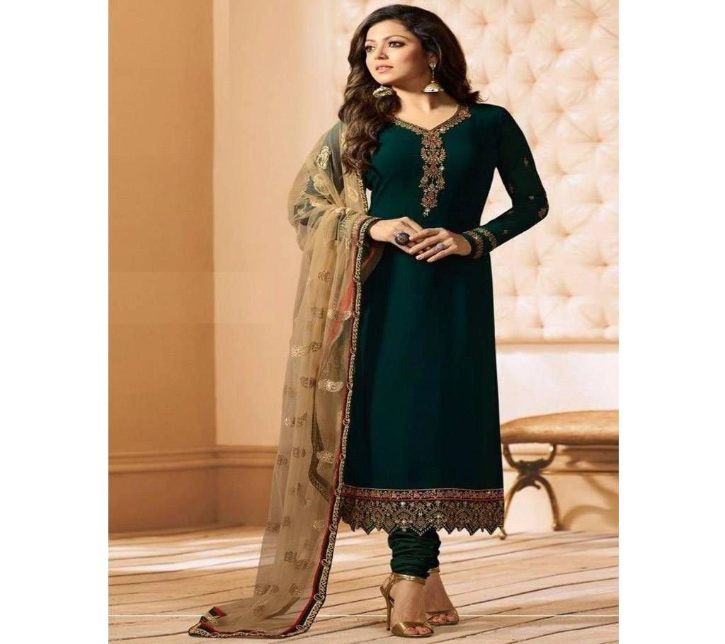 Unstitched dark green georgette salwar kameez for woman (Copy)