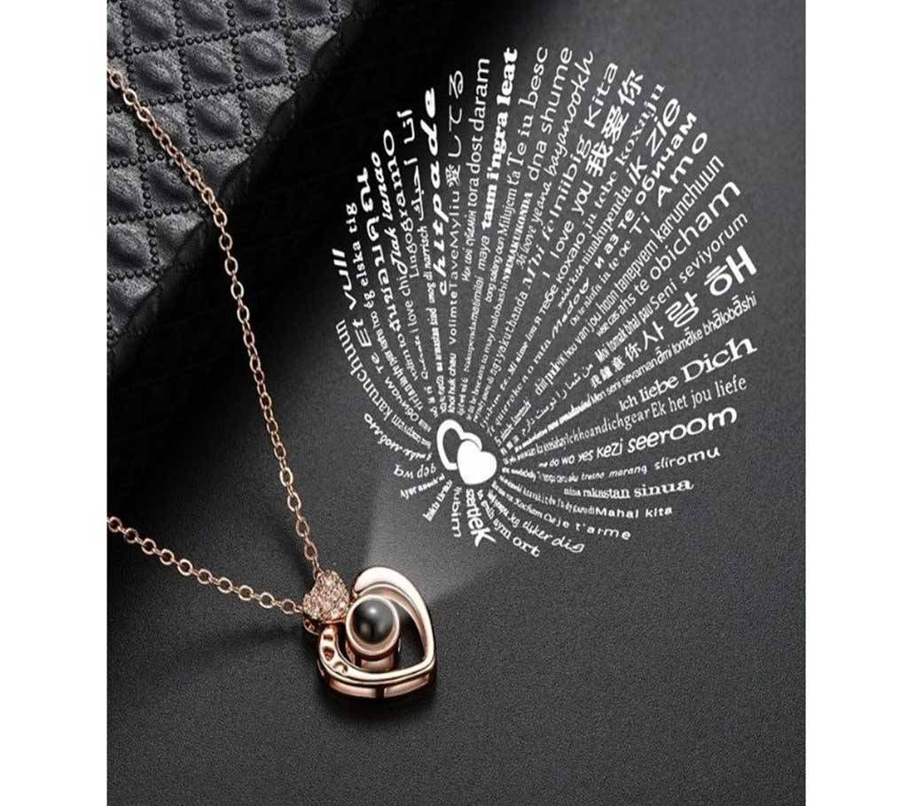 100 Languages I Love You Charm Pendant Heart Necklace