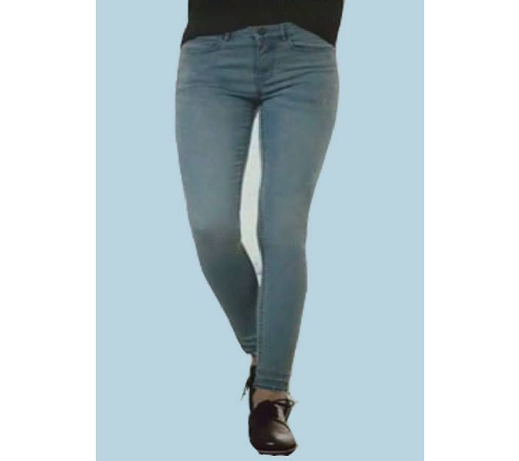 Sky blue super skinny fit ladies jeans pants