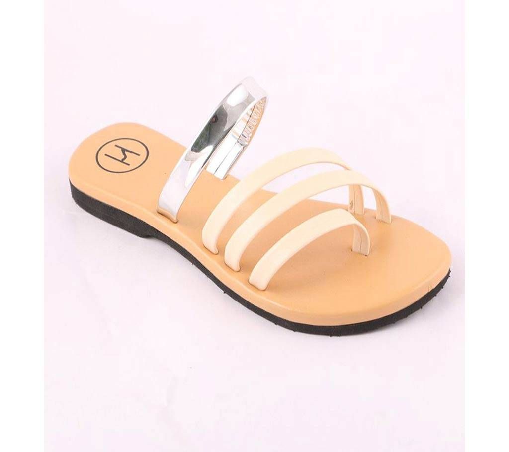 Mutli Strap Atypical (White and Silver) Shoes For Ladies