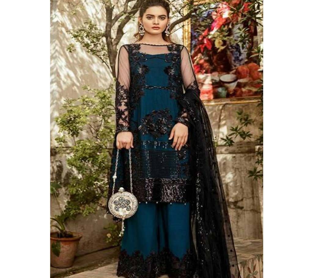 Deepsy Imorzia VOL 10 800 504 Dark Navy blue Georgette Unstitched Three Piece Copy