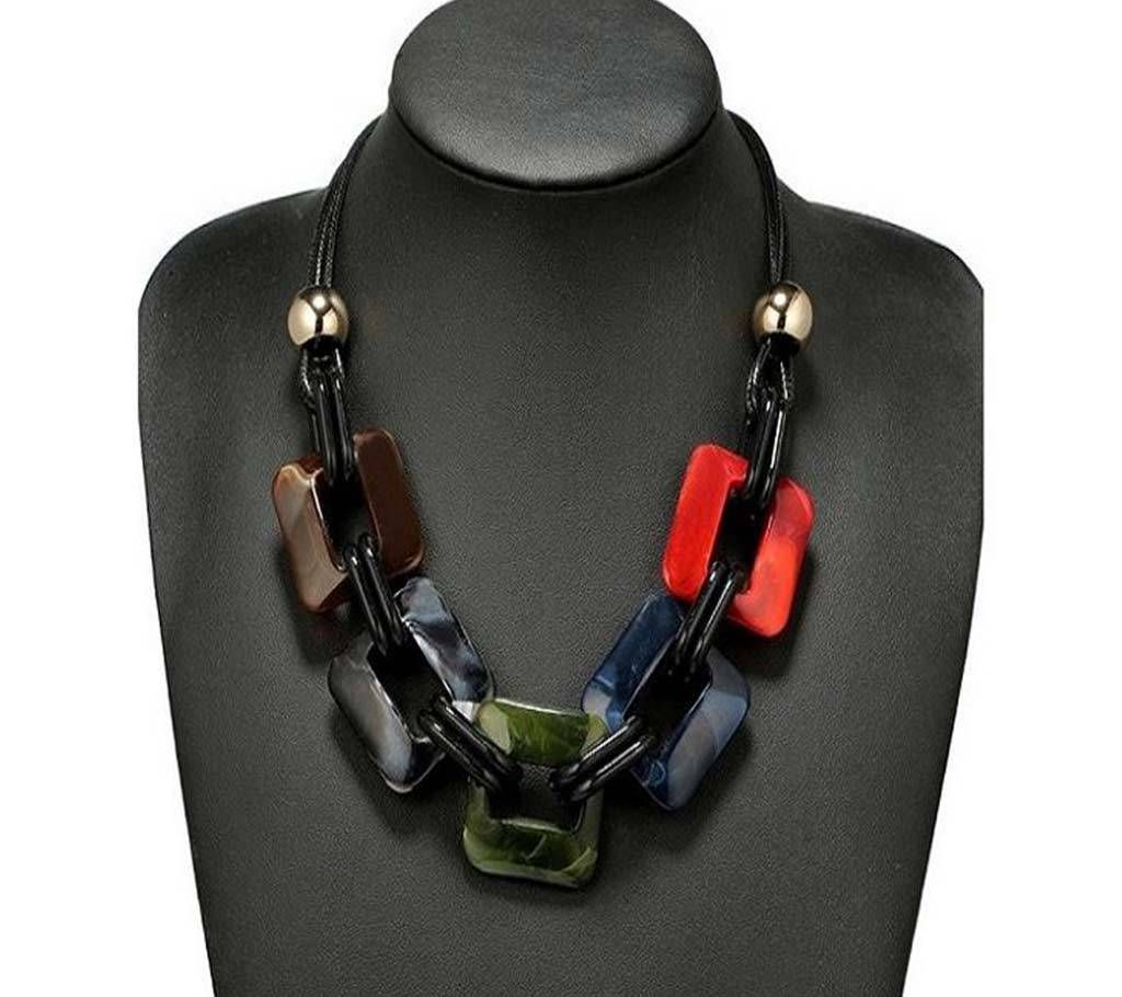 Leather cord statement necklace & pendants vintage
