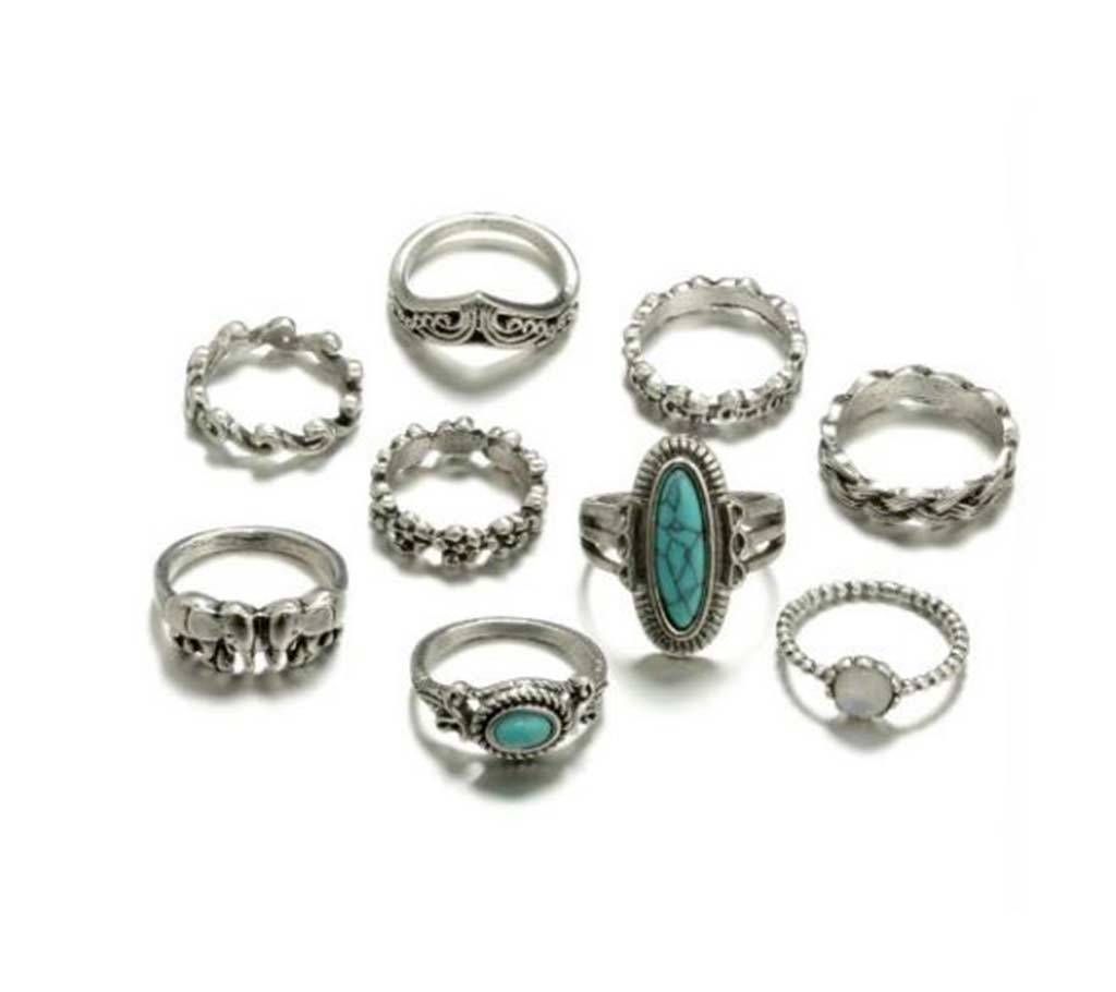 9 Pieces Finger Ring Set