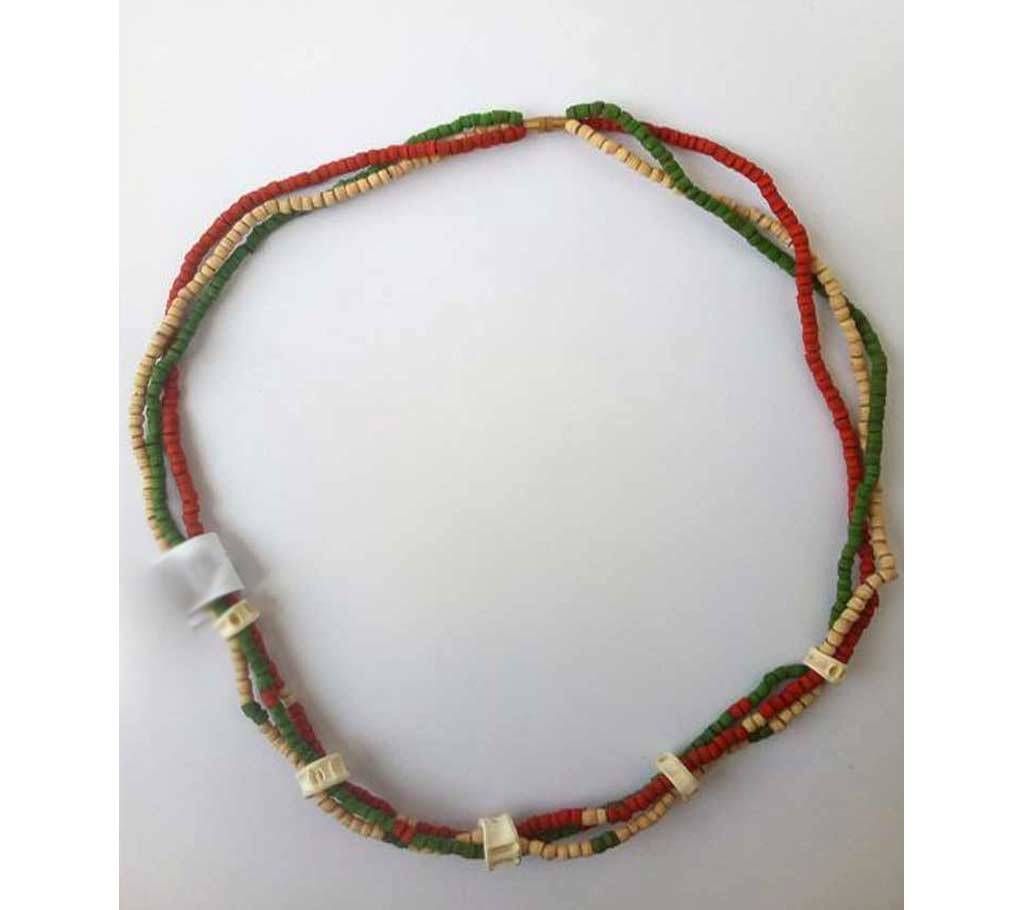 Off White, Green & Red color  Necklace