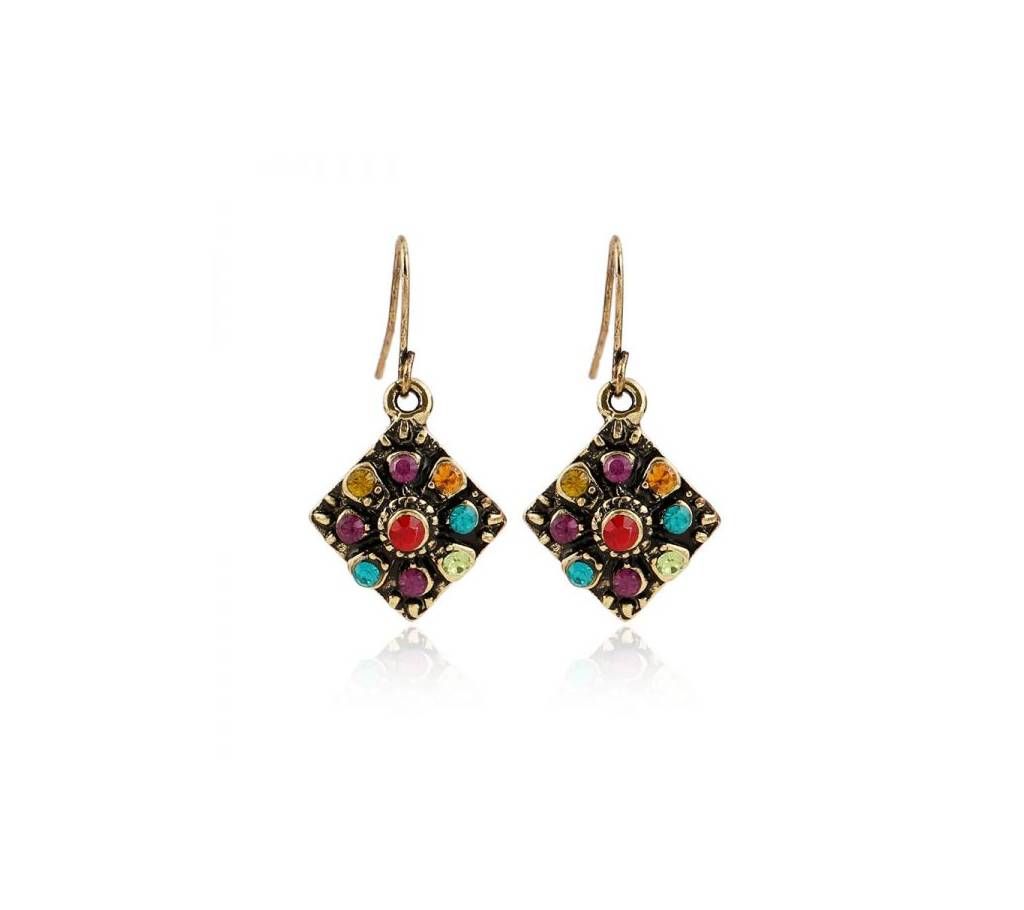 Bohemian Colorful Crystal Drop Earrings