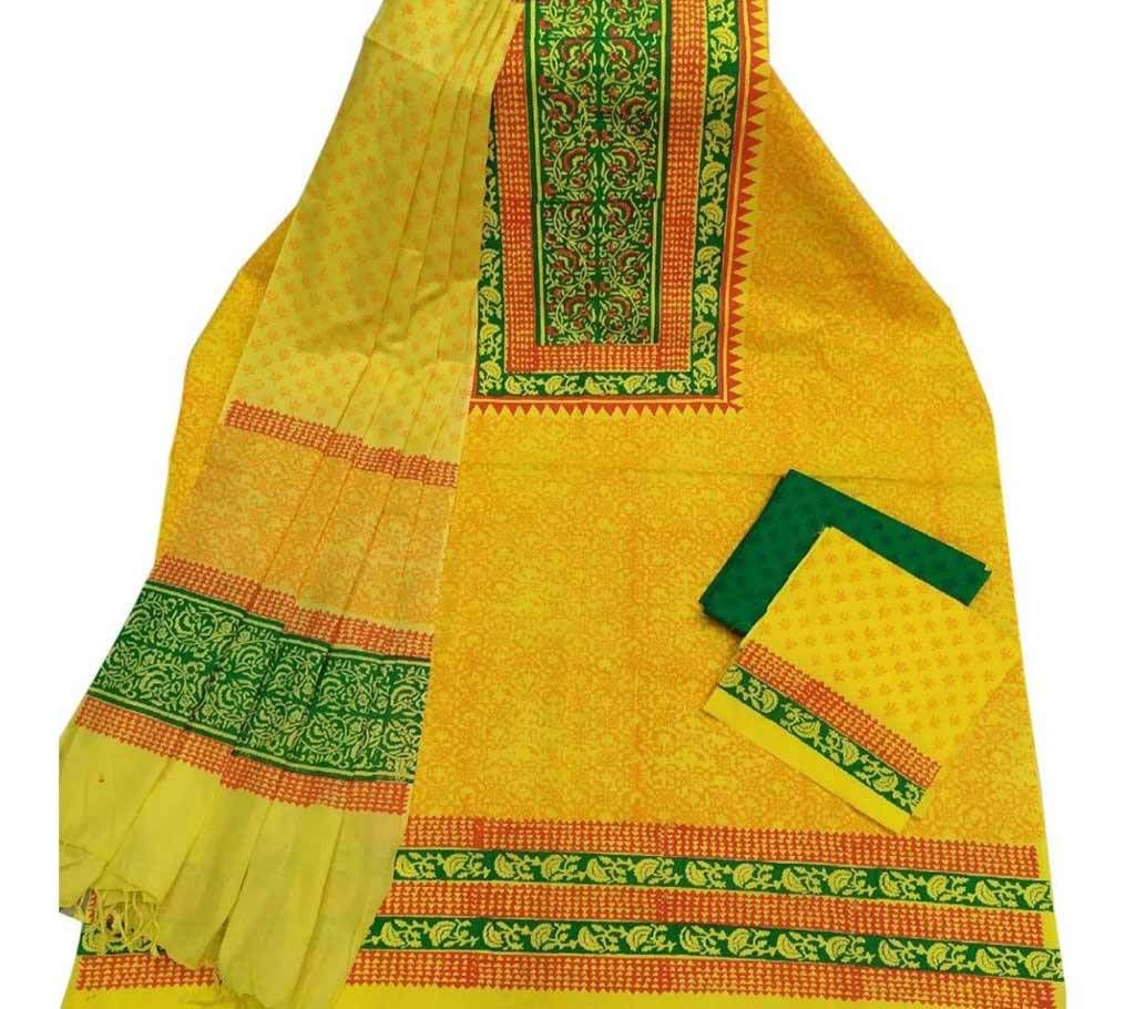 Unstitched Block Printed Cotton Salwar kameez fs-2