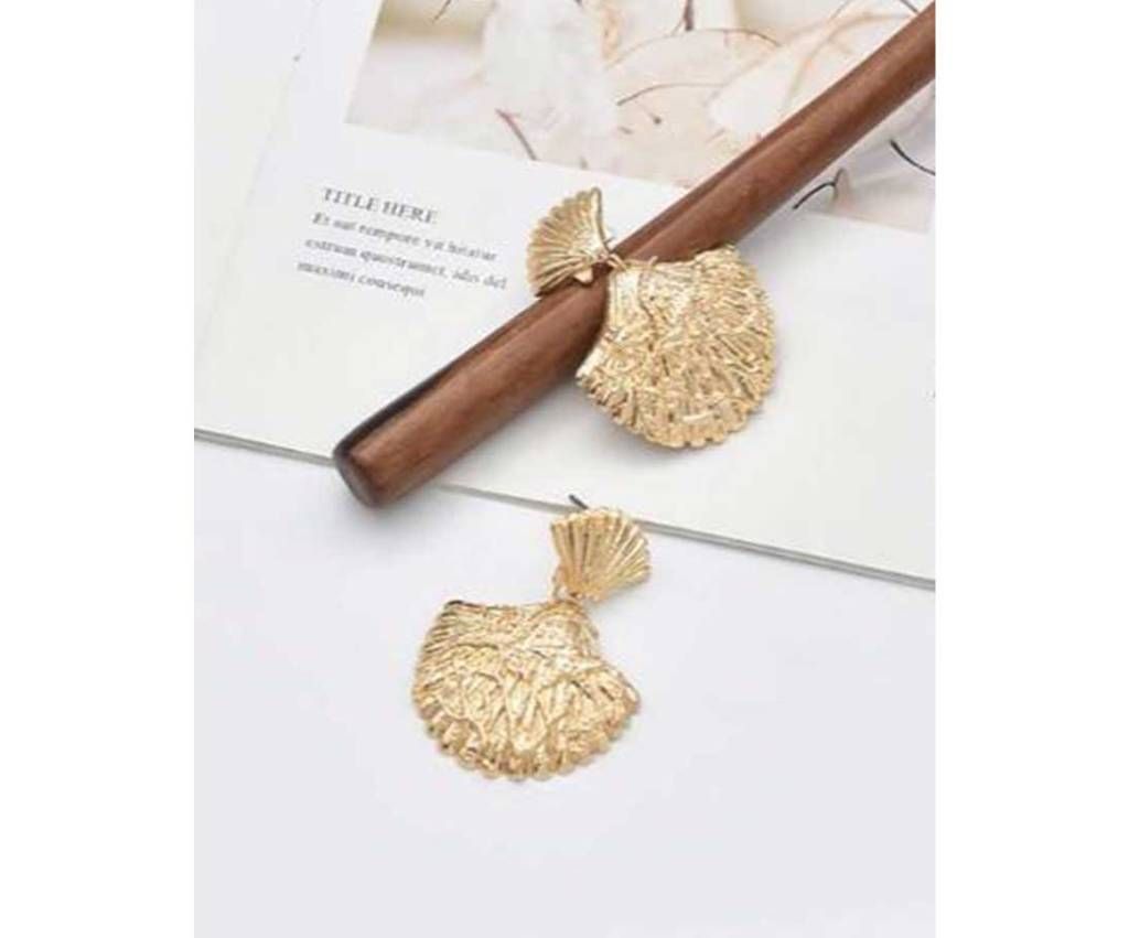 Gold plating metal Shell Drop Earrings For Women
