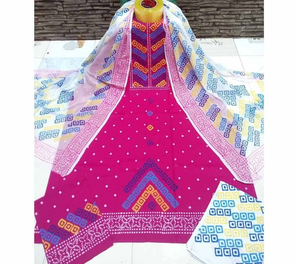 Deshi Cotton Unstitched Screen Printed 3Pcs - C65 - MHG