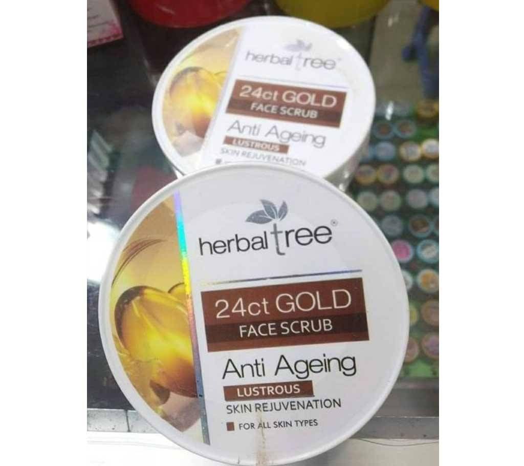 Herbal _ Tree 24ct Gold Face scrub-180gm-India 