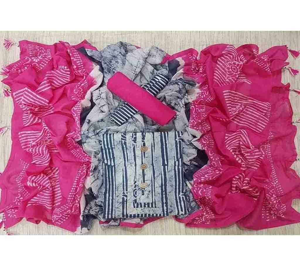 Bexi Voil Leach Vegetable Batik Three Piece For Women-15
