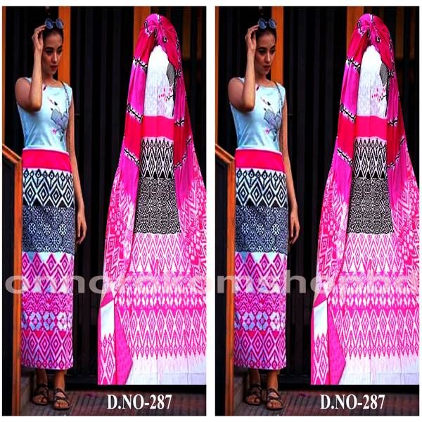 Unstitched Screen Printed Cotton Dress (Copy)
