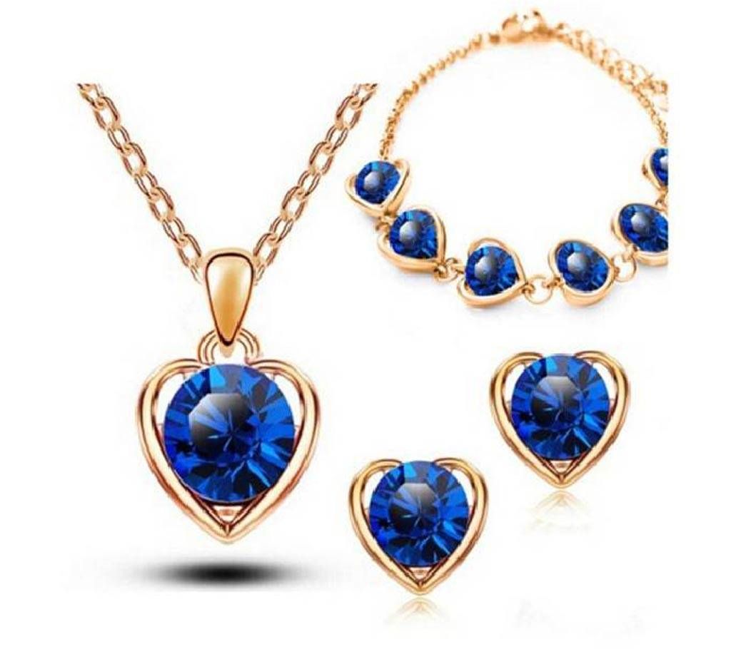 Crystal Heart Jewellery Set