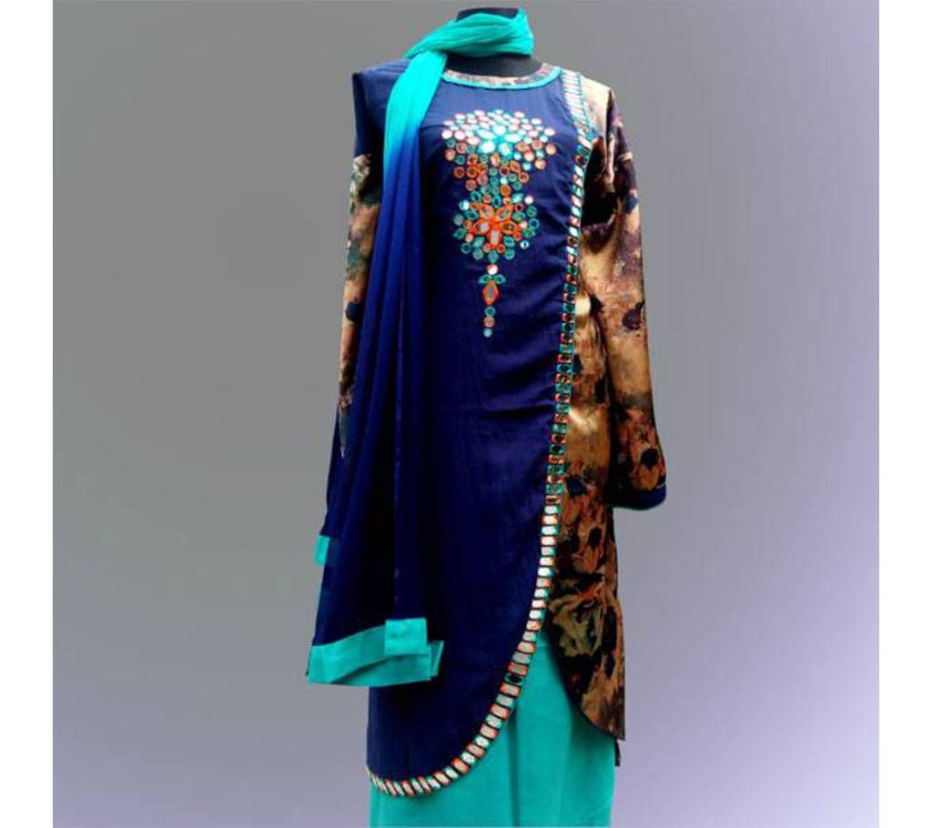 un stitched silk karchupi salwar kameez 