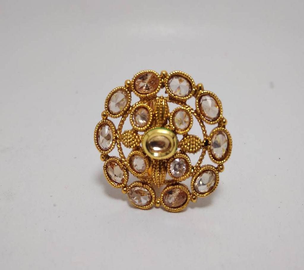 stone setting kundon work finger ring 