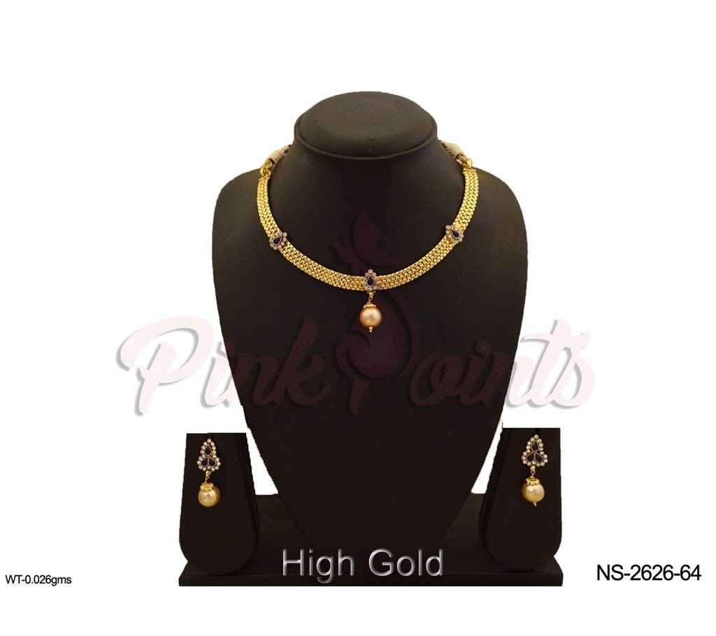 MOTI BALLS DROP ANTIQUE NECKLACE SET (by Pink Point - NS-2626-64)