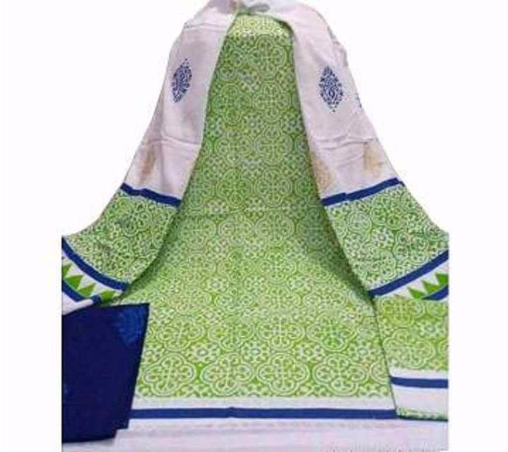 Unstitched Block Printed Cotton Three Pcs