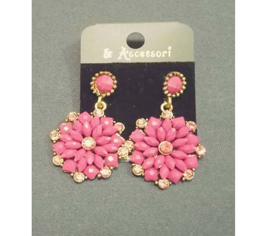 Golden base Pink Earring