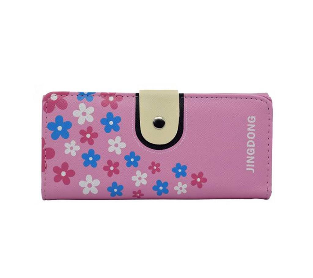 Womens RFID Blocking Wallet Trifold Ladies Luxury Leather Clutch Travel Purse-Pink