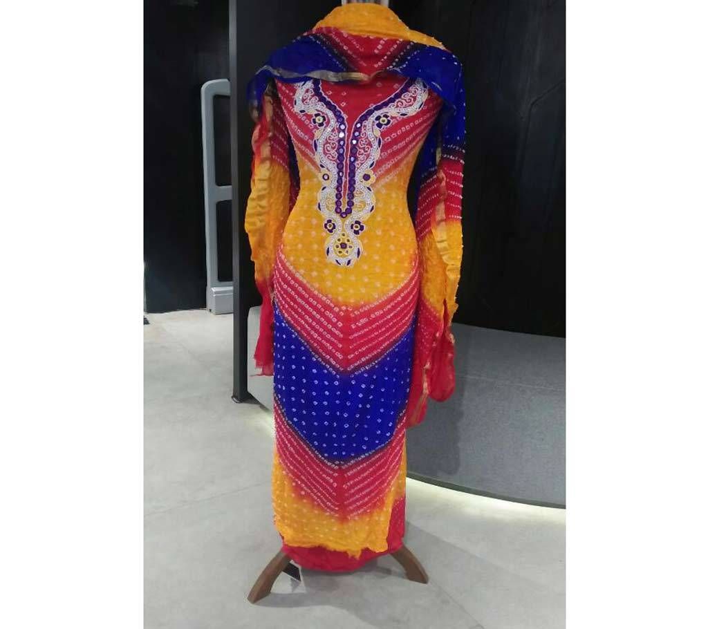 Unstitched Silk Chunri Three pcs