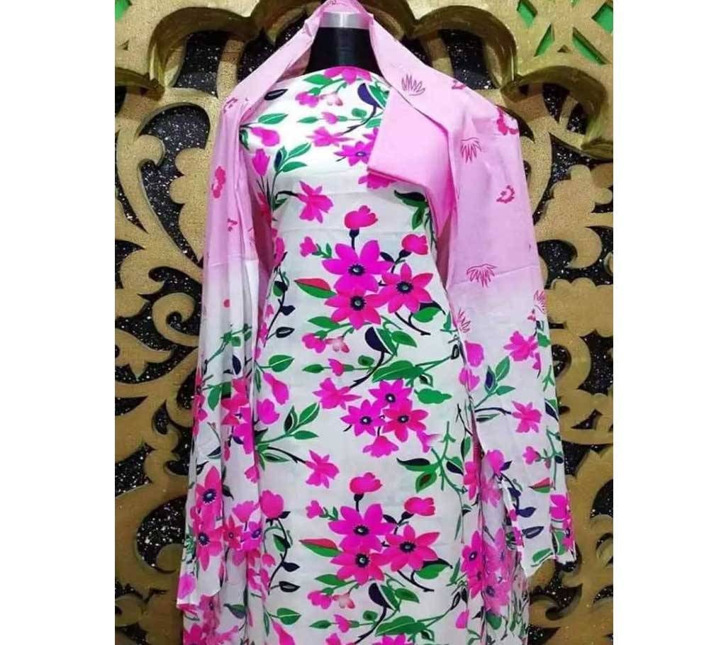 unstiched skin printed cotton salwar kameez seblock-721