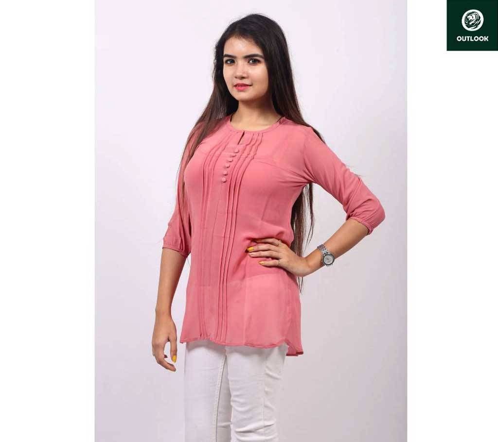 Outlook Peach Colored Western Fashion Top for Women
