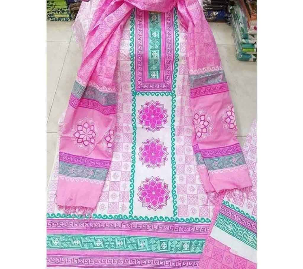 Unstitched Batik Printed Cotton Three Piece 