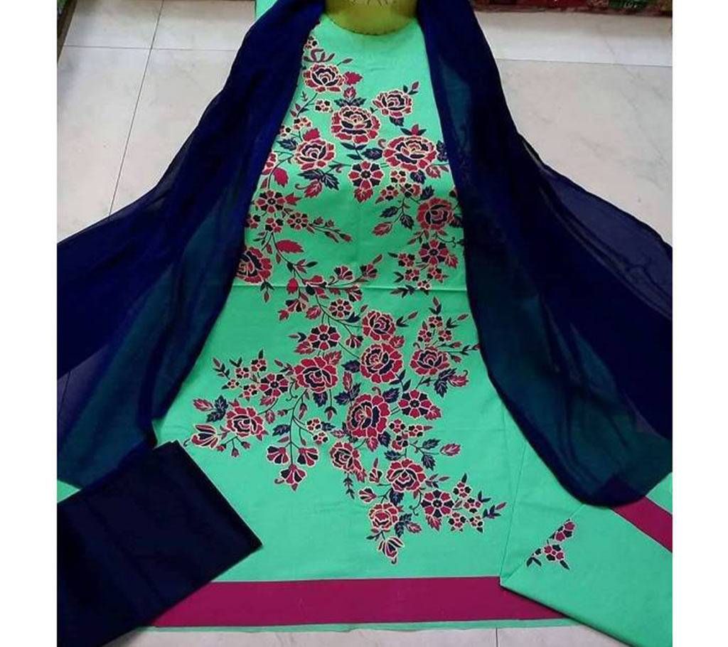 Unstitched Cotton Boutique Printed Three Piece - 640