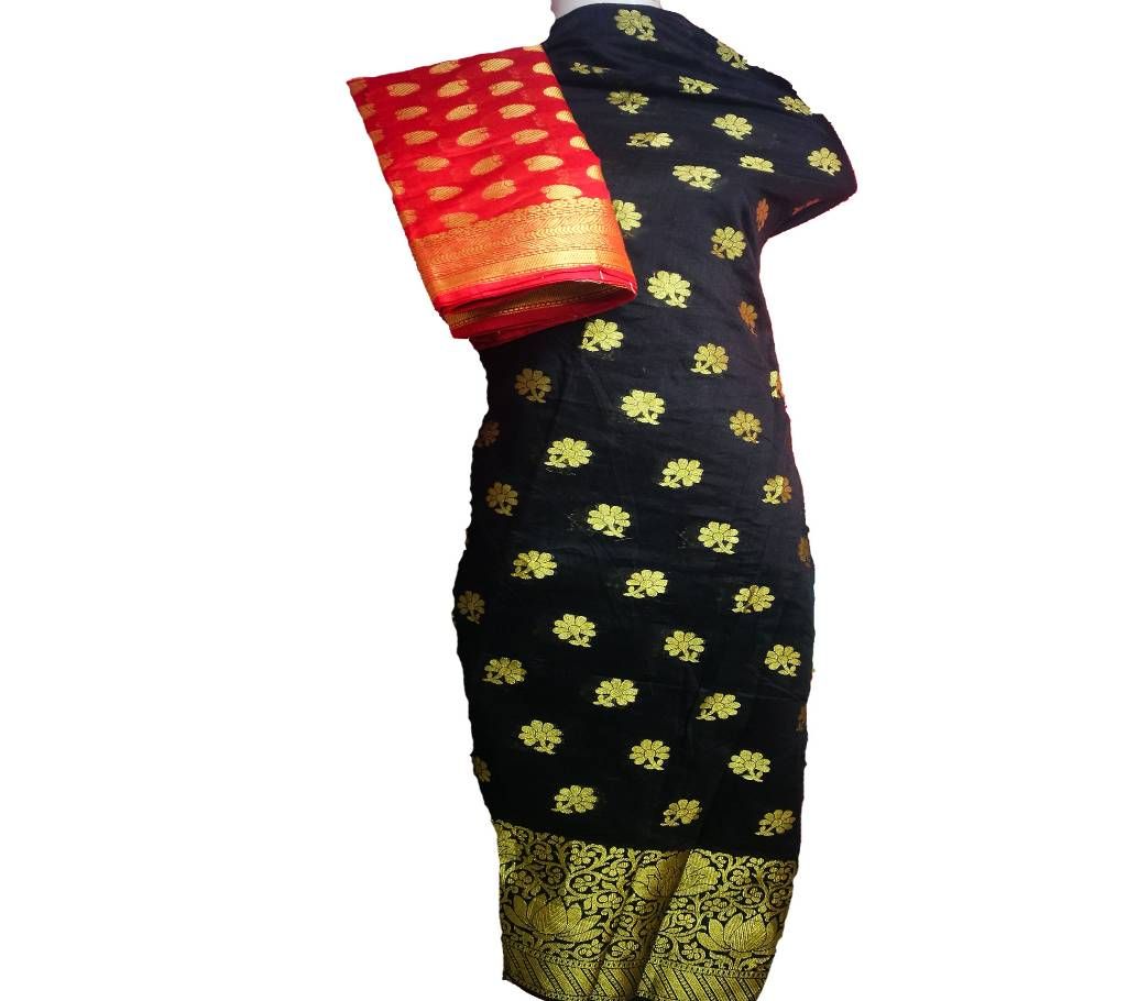 Indian Katan Banaras Unstitch Two Piece Dress For Women