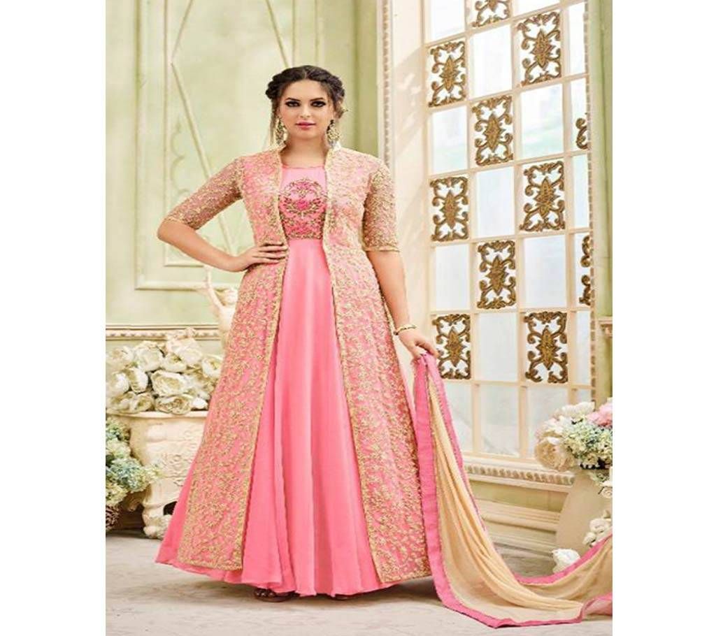 un-stitched Sajawat Nivati  Georgette with Embroidery designer anarkali salwar suit