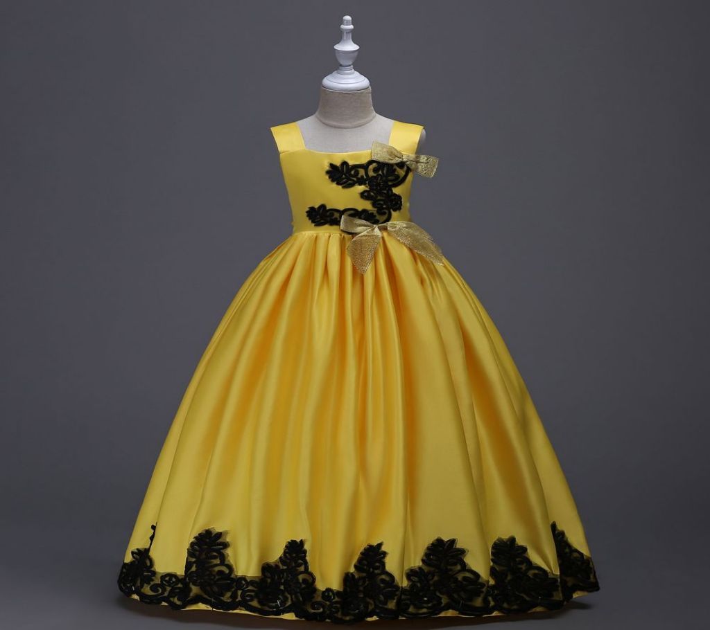 Party Dress- Yellow for 8 Years Old Girls
